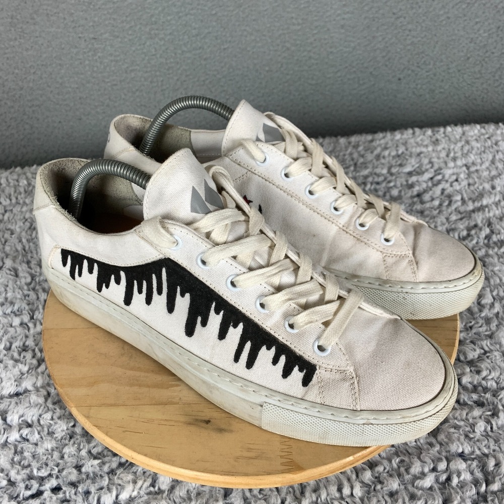 Koio Istanbul Sneakers Mens EU 42 US 9 White/Black Canvas Low Top‎ Shoes RARE